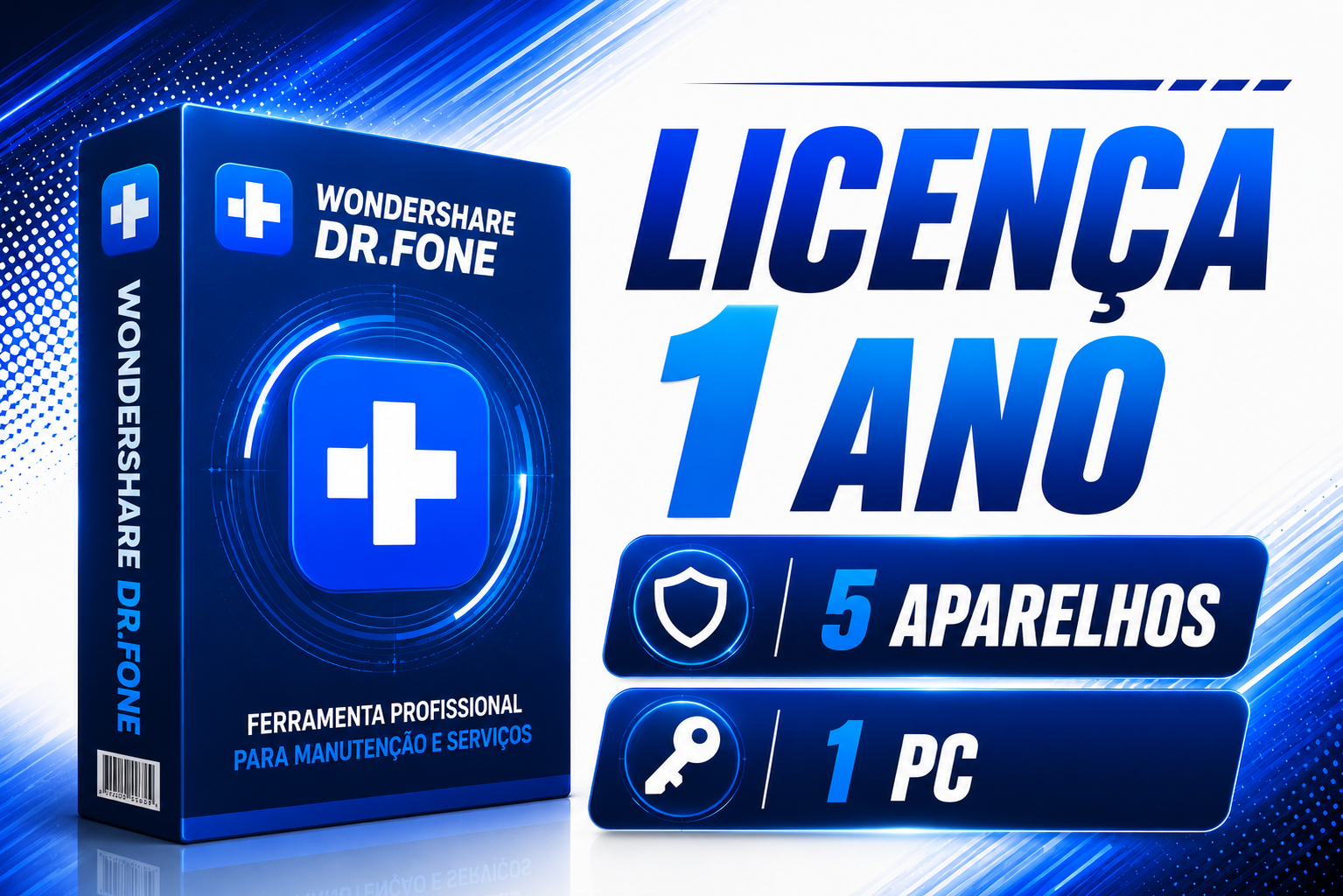 DR. FONE ( TRANSFERÊNCIA WHATSAPP IOS X ANDROID [ 1 ANO / 5 APARELHOS 1 PC ]